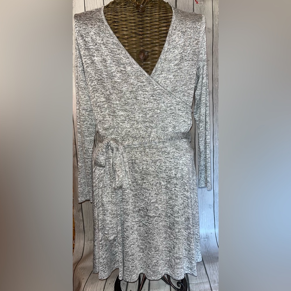 Chic Long Sleeve Gray Dress